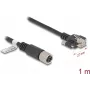 Cabo de rede DeLOCK cabo M12 codificação X 8 pinos fêmea para RJ45 macho Cat.6A 1 m preto