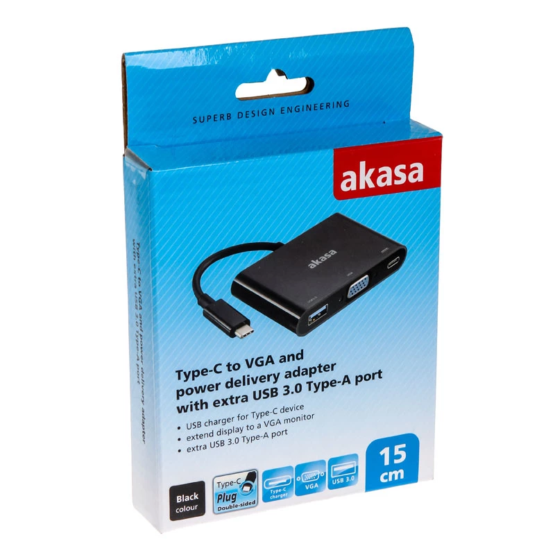 Adaptador Type-C para VGA Akasa AK-CBCA02-15BK