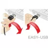 DeLOCK Easy - Cabo USB - USB (macho) angular esquerda/direita, reversível para USB Type-B (macho) - USB2.0 - 50 cm - preto (85167)