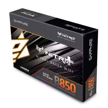Placa-mãe Sapphire NITRO+ B850A WIFI 7 AMD B850 Socket AM5 micro ATX, DDR5, 4 DIMM, 256GB, Wi‑Fi 7, 2.5GbE
