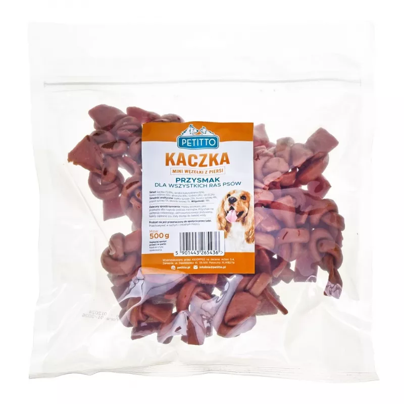 PETITTO Nós mini de peito de pato - Petiscos para cães - 500 g