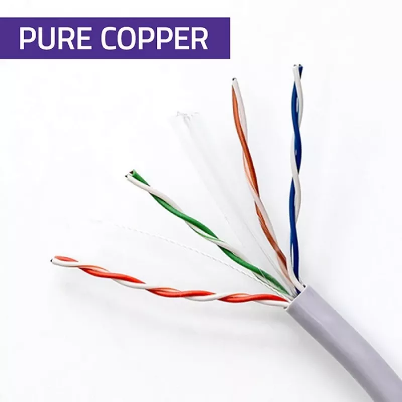Cabo de rede UTP QOLTEC CAT6 50 m cobre (Cu) cinzento