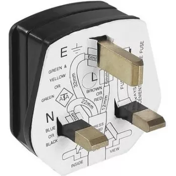 Ficha elétrica Bachmann 910.176, 3 polos, 250 V AC, 13 A, caixa de plástico preta