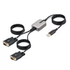 StarTech.com cabo adaptador USB para série de 2 portas de 13ft (4m), parafusos/porcas DB9 substituíveis, retenção COM, USB-A para DB9 RS232, FTDI, proteção ESD nível 4, Windows/macOS/ChromeOS/Linux – construção robusta em TPE