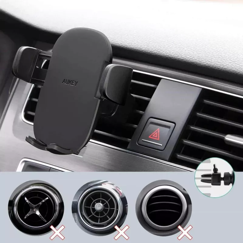 Suporte de telemóvel para automóvel Aukey HD-C48 para grelha de ventilação, rótula de 360°