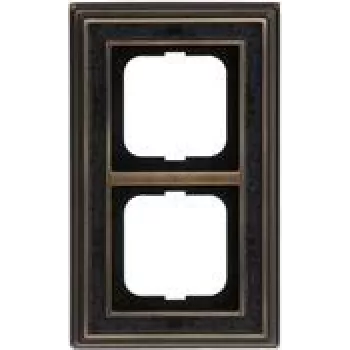 Busch Jaeger moldura 2 tomadas latão antigo antracite decoração 1722-843 (1754-0-4669)
