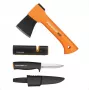 Conjunto de machado e faca Fiskars 1057913 com afiador – machado de mão e faca multiusos