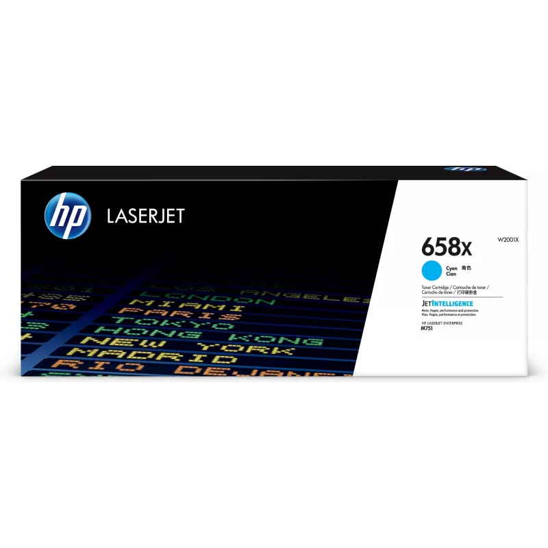 Cartucho de toner LaserJet original HP 658X de alta capacidade ciano, 28000 páginas, ciano, 1 unid.