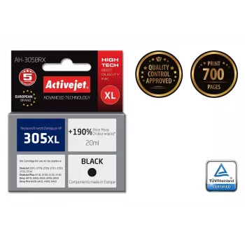 Tinta Activejet AH-305BRX (substituto do HP 305 XL 3YM62AE; Premium; 20 ml; preto)