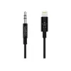 Cabo Belkin Lightning para jack de auscultadores - Lightning macho para ficha mini jack estéreo macho - 91,4 cm - Preto - para Apple iPhone (Lig
