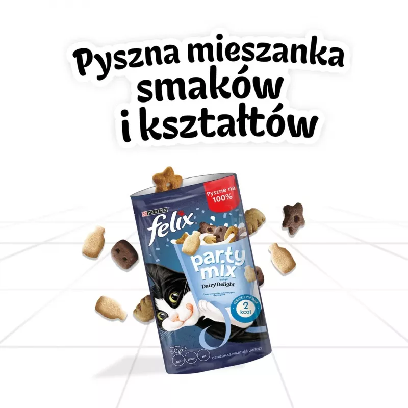 FELIX Party Mix Dairy Delight snack para gatos, 60 g