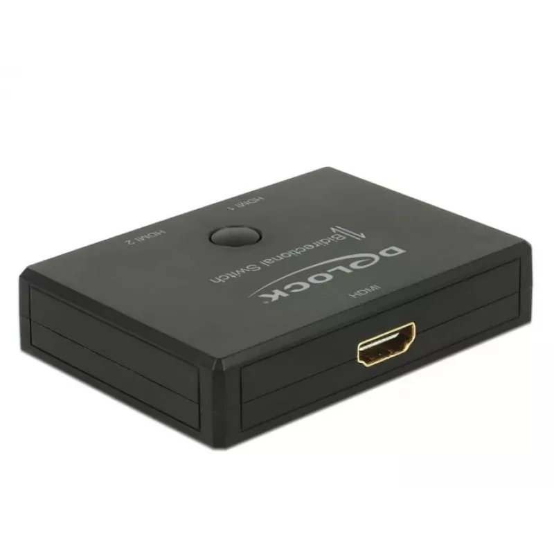 Comutador DeLock HDMI 2 - 1 bidirecional 4K 60 Hz - comutador de vídeo/áudio - 2 x HDMI - desktop