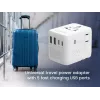 Gembird TPA-2A3C70-01-W adaptador de alimentação de viagem universal, 3x USB-C, 2x USB-A, 70 W, GaN, branco