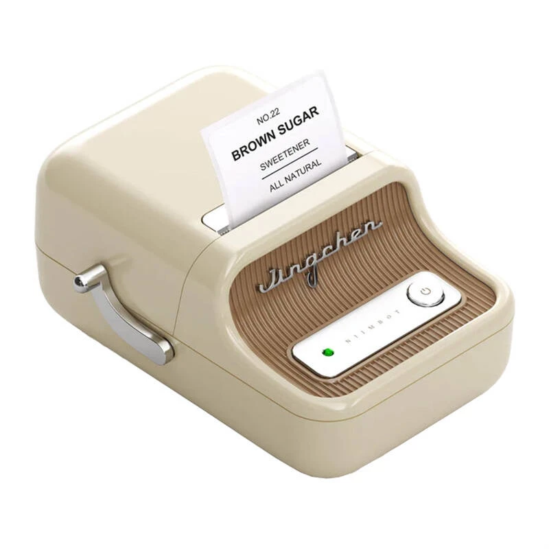 Impressora de etiquetas portátil NIIMBOT B21 creme conectividade Bluetooth design compacto