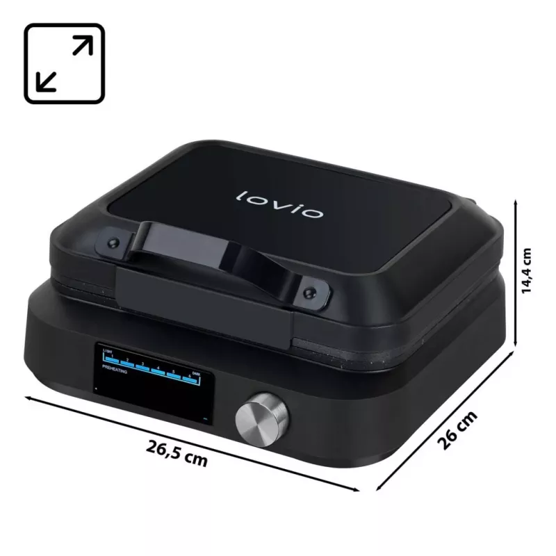 Máquina de waffles Lovio LVWF002BK 1500W preta
