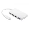 Wentronic Goobay Adaptador multiporto USB-C™ 4x, branco - ligação simultânea de 4x conector fêmea USB 3.0 A a ficha USB-C™ (66274)