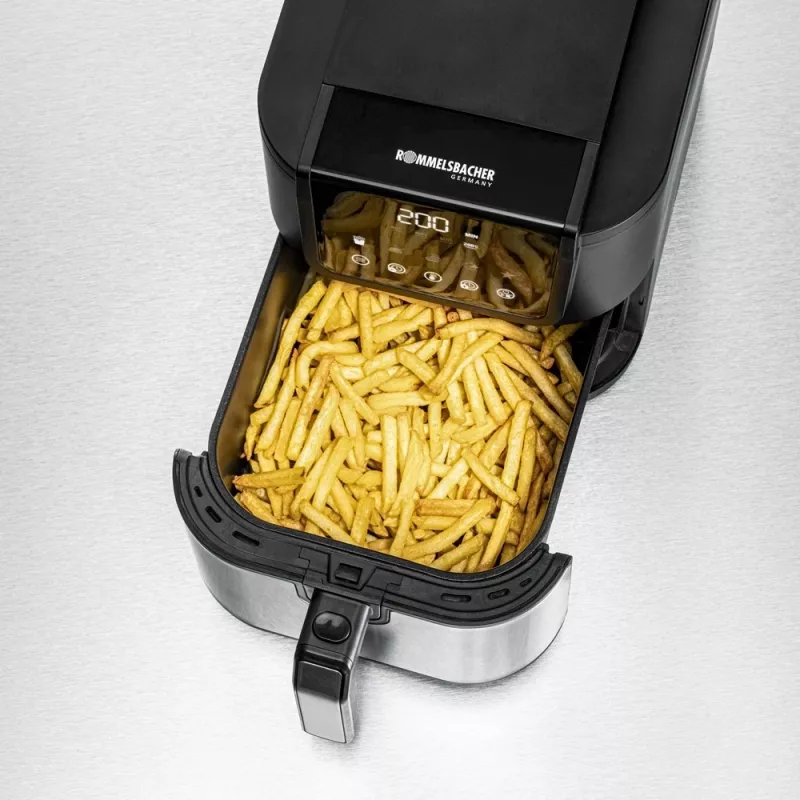 Fritadeira de ar quente Rommelsbacher FRH 1500 — 5 L, 1500 W, aço inoxidável/preto