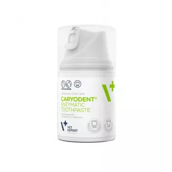 Pasta de dentes para cães VETEXPERT Caryodent Enzymatic 50 ml — cuidado oral veterinário, 50 g, sem açúcar, sem glúten