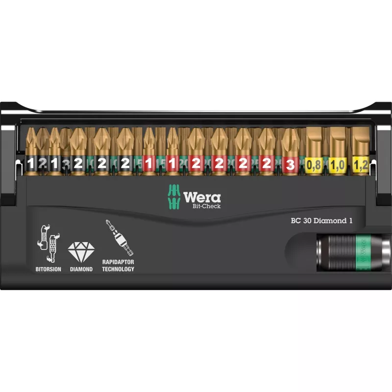 Wera BC 30 Diamond 1 ponta de chave de fendas 30 unid.