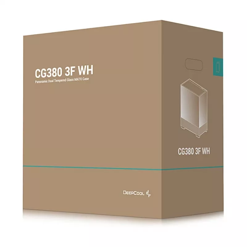 Caixa PC Midi Tower DeepCool CG380 3F WH — branco, 235×437×451 mm, suporta 2,5 polegadas/3,5 polegadas, fonte de alimentação em baixo, 3x ventoinhas 120 mm pré-instaladas