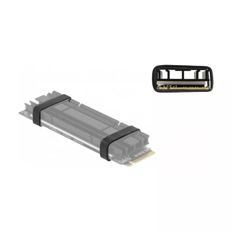 Unidade de estado sólido (SSD) DeLOCK anel de borracha para montagem de SSD M.2 e dissipador de calor preto pack de 10