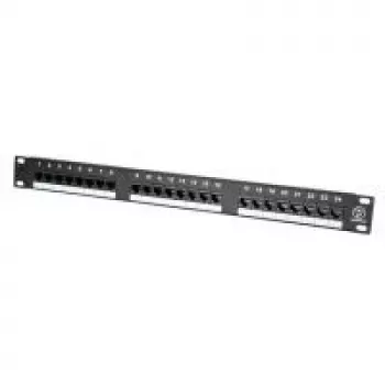 Patch panel VALUE Cat.5e 19 polegadas 24 portas UTP preto