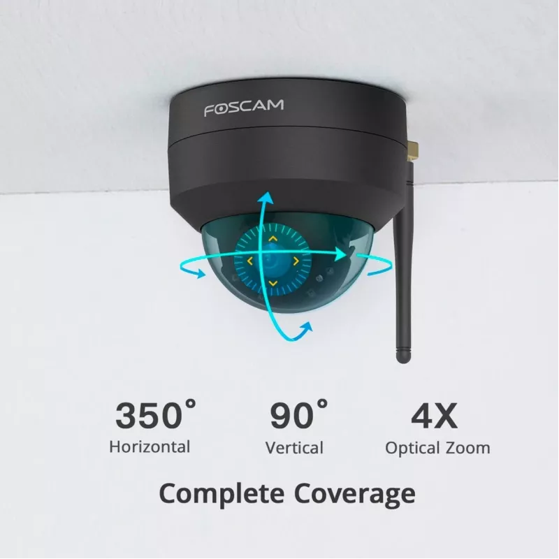 Câmara de segurança IP Foscam D4Z em forma de lâmpada para interior e exterior 2304 x 1536 píxeis teto