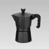Cafeteira moka Maestro MR-1666-3-Preto, máquina de café manual em alumínio para 3 chávenas, 150 ml, preto