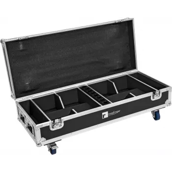 Flightcase Roadinger 31005145 para 8x AKKU IP UP-4 QuickDMX com função de carregamento