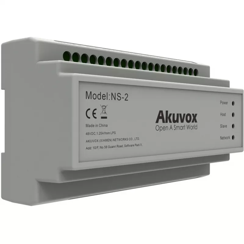 Akuvox NS-2 Switch de rede Fast Ethernet (10/100) calha DIN cinzento