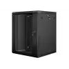 Armário de instalação de parede Lanberg 19'' 15U 600x600mm preto (porta de vidro)