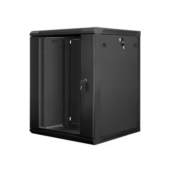 Armário de instalação de parede Lanberg 19'' 15U 600x600mm preto (porta de vidro)