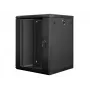 Armário de instalação de parede Lanberg 19'' 15U 600x600mm preto (porta de vidro)