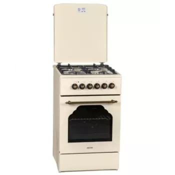 Fogão a gás e elétrico MPM MPM-56-KRM-14, 56 cm, 4 queimadores a gás, forno elétrico, creme