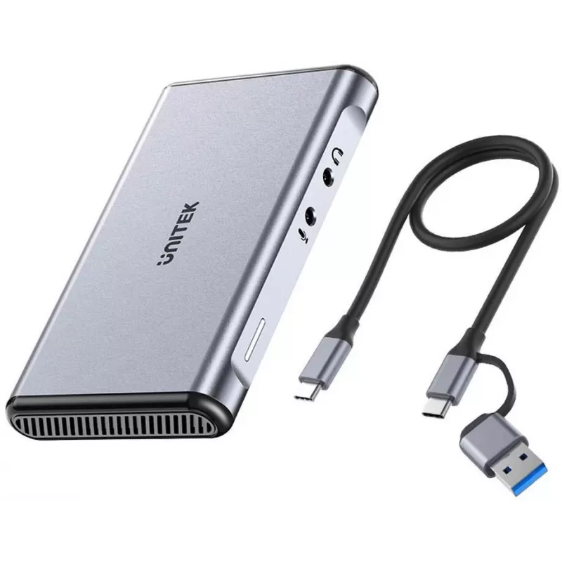 Unitek V1177AGY01 placa de captura de vídeo, 4K@60Hz, HDMI, USB-C, minijack de 3,5 mm, cinzenta