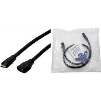 Logilink - Cabo de extensão USB - Micro-USB Type B (macho) para Micro-USB Type B (fêmea) - USB 2.0 - 5 m - preto (CU0125)