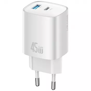 Carregador T66 45W GaN CC290 USB-A + USB-C