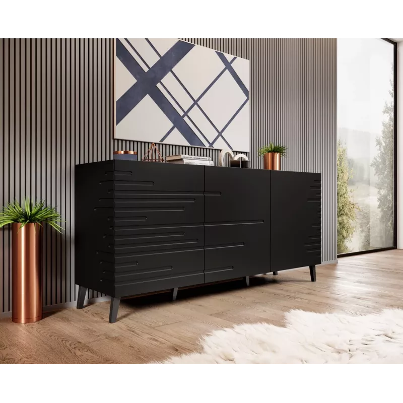 Cama Meble NOVA cómoda 155x40x72 cm, preto mate