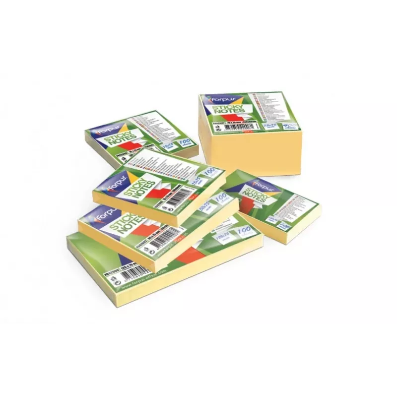 Notas adesivas Forpus, 75x75mm, amarelo (1x100) 0717-103