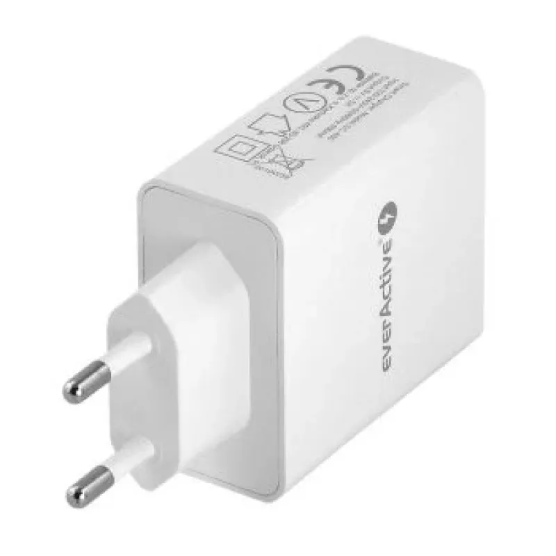 everActive carregador de telefone SC400 com 4x portas USB, saída total 5A, branco