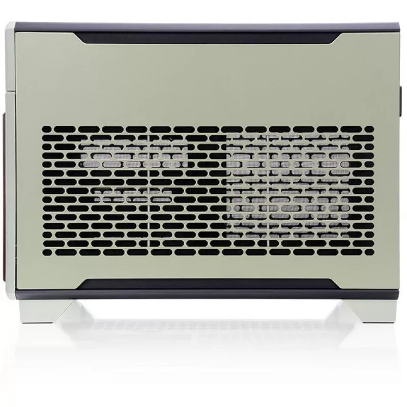 Caixa mini THERMALTAKE TR100 WS Matcha verde, design compacto, suporte para mini-ITX/microATX
