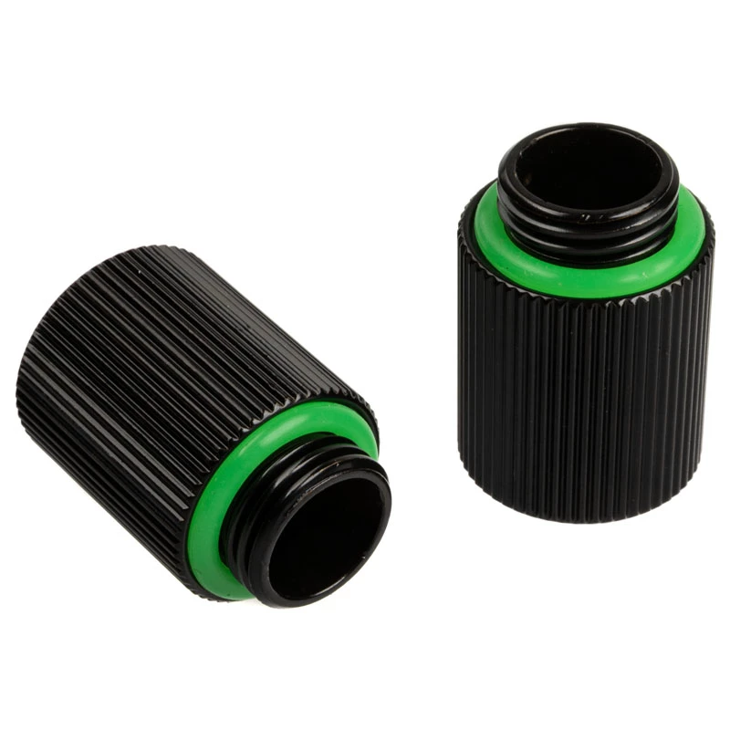 Bitspower Touchaqua adaptador reto G1/4 polegadas macho para G1/4 polegadas fêmea - pack de 2, 20 mm, preto