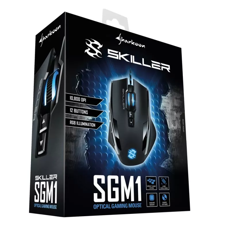 Sharkoon Skiller SGM1 rato gaming destro USB Type-A ótico 10800 DPI