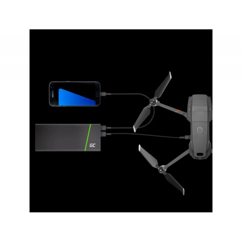 Cabo USB 2.0 Green Cell KABGC20 — USB A para Micro-USB B, 1,2 m, preto