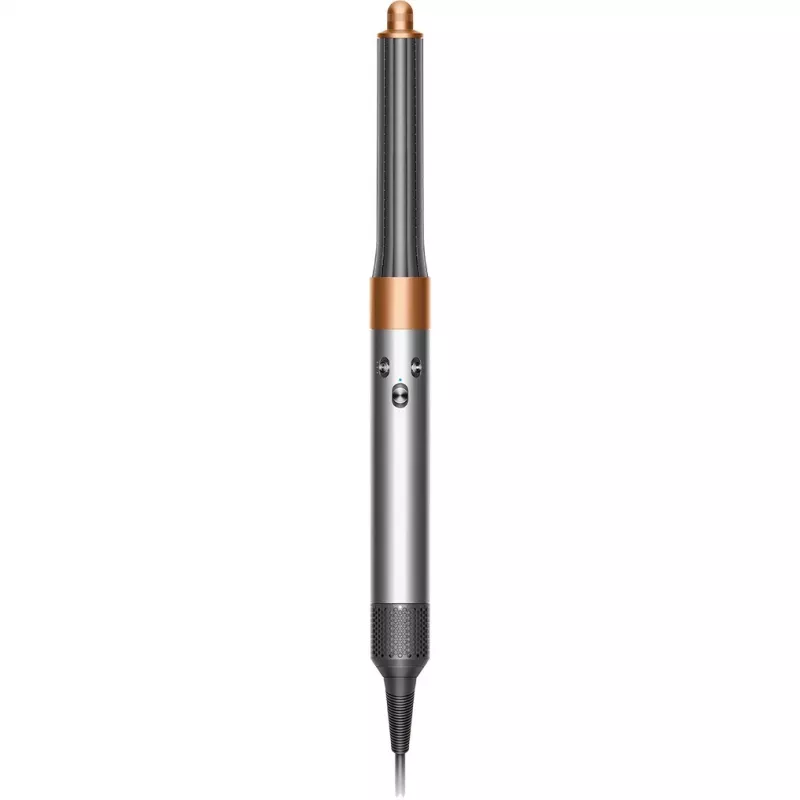 Multistyler Dyson Airwrap Origin Warm Copper Nickel — multistyler, 1300 W, 3 níveis de calor/velocidade, base 360°, cabo de 2,675 m