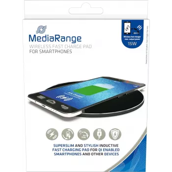 Carregador móvel MediaRange MRMA118 USB carregamento rápido sem fios preto