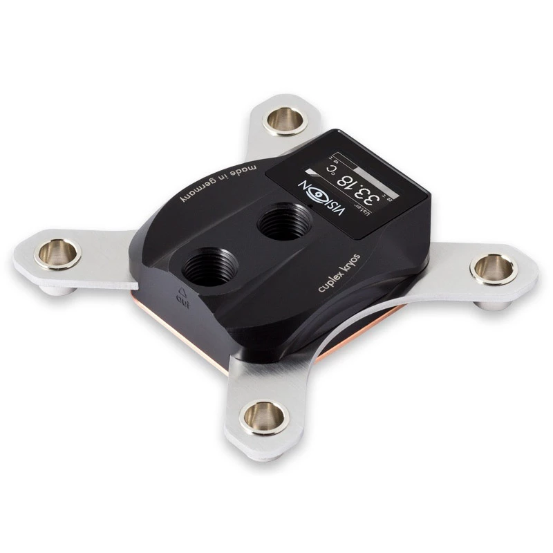 Bloco de água Aqua-Computer cuplex kryos NEXT com VISION para LGA 1700 — Acetal/Cobre