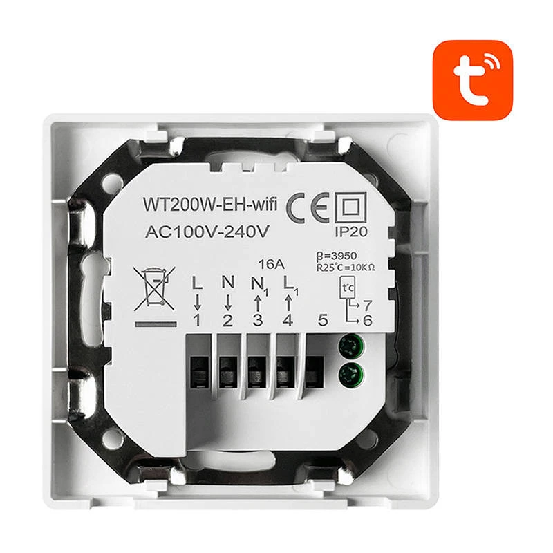 Termóstato inteligente Avatto WT200-BH-3A-W para caldeira 3A WiFi TUYA