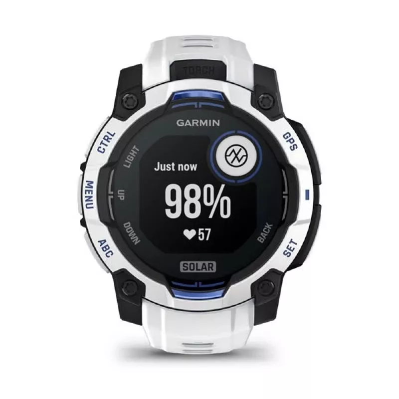 Garmin Instinct 3 Solar smartwatch, 45 mm, Black/Stone White, bracelete de silicone (010-02934-03)