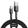 Cabo Micro-USB Baseus Cafule 2,4A 1 m (cinzento/preto)